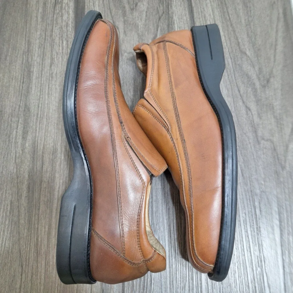 Steve Madden P-Rumba Mens Tan Brown Leather Bicycle Square Toe Loafers Size 10.5